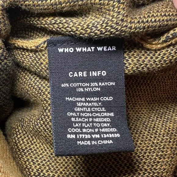 Who What Wear Tan Mocha Polka Cowl Neck Balloon Sleeve Sweater Midi Dress M - Picture 12 of 12